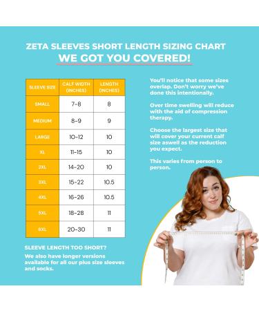 Zeta Plus Size Short Length Leg Sleeve Support Socks - Wide Calf Compression Sleeve for Women - 2XL Nude - Buy Online on GoSupps.com