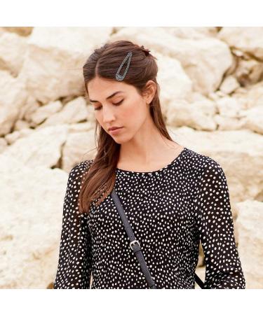 Buy PCS Glitter Rhinestone Hair Clips - Stylish Snap Hair Accessories for Ladies Women & Girls (Black) | International Shipping Available - Buy Online on GoSupps.com