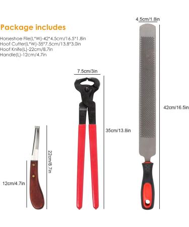 Nicoone Horse Farrier Hoof Trim Tool Kit | 3PC Professional Hoof Cutting Tongs & Horseshoe Care Accessories - Buy Online on GoSupps.com