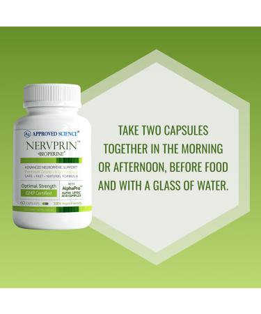 Approved Science Nervprin - Premium Nerve Support with Benfotiamine B12 & R-Alpha-Lipoic Acid - USA Made - 60 Capsules - Buy Online on GoSupps.com