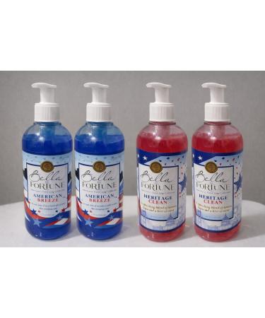 Bella & Fortune Foaming Hand Soap Americana Collection 4-Pack (2 American Breeze 2 Heritage Clean) 16.9 fl oz Each