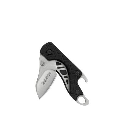 Kershaw Cinder Multi-Function Folding Pocketknife (1025) 1.4 Inch 3Cr13 Stonewashed Blade Manual Opening Liner Lock Bottle Opener Keychain Carry Black Glass-Filled Nylon Handle 0.9 oz