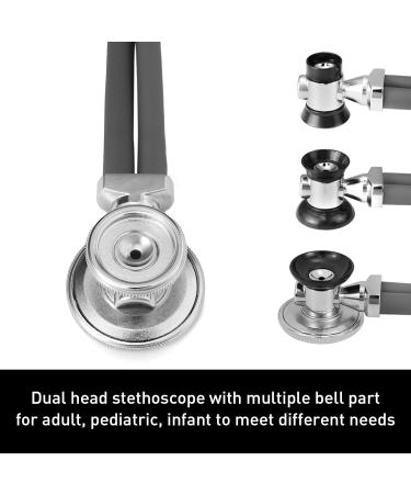HONSUN Sprague Rappaport Dual Head Stethoscope for Adult & Kids - Professional Cardiology Stethoscope for Medical Professionals and Home Use (Gray) - Buy Online on GoSupps.com