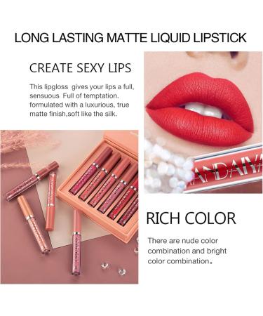 6PCS Matte Liquid Lipstick Makeup Set - Long-Lasting, Waterproof, Non-Stick Cup Lip Gloss - Perfect Gift for Women and Girls - Buy Online on GoSupps.com