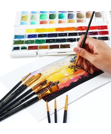 Transon 20pcs Art Painting Brush Set for Acrylic Watercolor Gouache - Ideal for Hobby, Crafts, Face Painting - Black - Buy Online on GoSupps.com