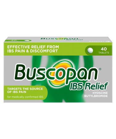 Buscopan IBS Relief - Targets the Source of IBS Pain and Cramps- starts to work in 15 minutes - 40 Tablets- - Relief from IBS Pain & discomfort 40 Count (Pack of 1)