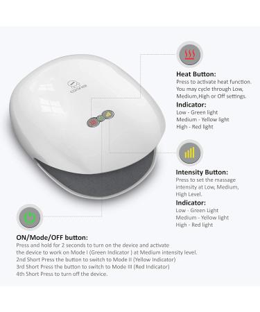 COMFIER Wireless Hand Massager With Heat 3 Levels Compression & Heating - White - Buy Online on GoSupps.com