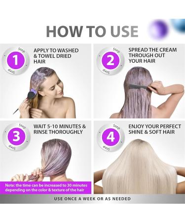 Purple Hair Mask - Keratin Hair Treatment Repairing and Nourishing Treatment for Bleached Hair Deep Conditioner and Tonic for Blonde Hair (2pcs) - Buy Online on GoSupps.com