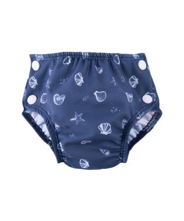 Popolini swim diaper Sea Shells ideal for bathing trips and baby swimming (S 3-9 kg) S (3-9 kg)
