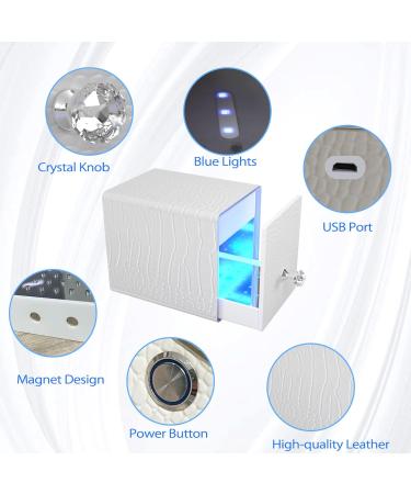 ANGNYA Nail Drill Bit Holder - Dust Proof Storage Box with UV Light | 48 Slots Organizer for Nail Drill Bits - White - Buy Online on GoSupps.com
