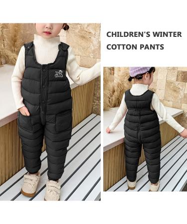 Panegy Kids Toddler Snow Pants - Water-Resistant & Insulated Bib Snowsuit for Winter | 9 Months - 6 Years | Black - Buy Online on GoSupps.com