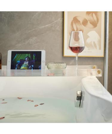 Acrylic Bathtub Tray Caddy with Non-Slip Surface and Gold Handles - Buy Online on GoSupps.com