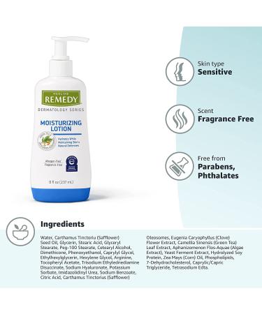Remedy Dermatology Series Unscented Body Lotion for Dry and Sensitive Skin - 8 Oz, Paraben-Free (1 Pack) - Buy Online on GoSupps.com