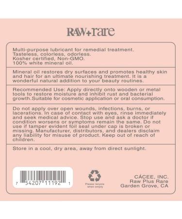 32 oz Food Grade Mineral Oil for Cutting Boards, Butcher Blocks & Kitchen Tools - Vegan and Safe for Wood/Bamboo - by Raw Plus - Buy Online on GoSupps.com