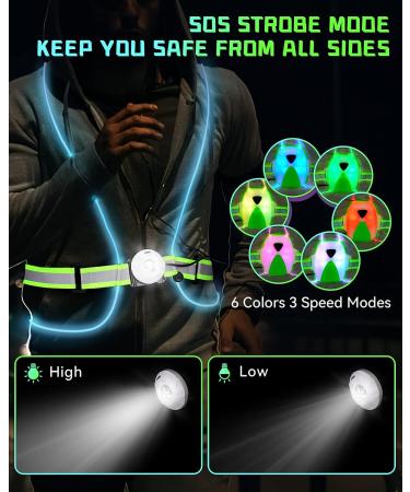 FIXEY AN Multicolor Running Lights | Rechargeable Reflective Gear for Runners | Lightweight Vest for Walking & Cycling - Buy Online on GoSupps.com