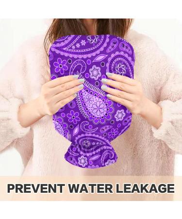 Buy Naanle Hot Water Bottle - 1L Transparent Purple Paisley Flowers for Pain Relief & Warm Therapy | Ideal for Back Hands & Feet - Buy Online on GoSupps.com