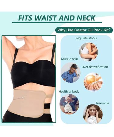 Organic Reusable Castor Oil Pack Wrap - Detoxify Liver & Relieve Muscle Pain - Soft Cotton Soothe - Buy Online on GoSupps.com