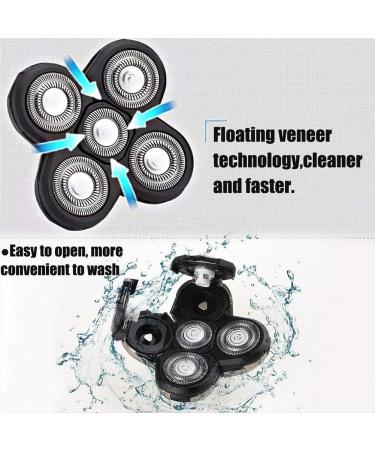 POHOVE Shaver Attachments 5 Tips Beard Tool Replacement Part Electric Shaver Razor Head for Head and Face - Black Free - Buy Online on GoSupps.com