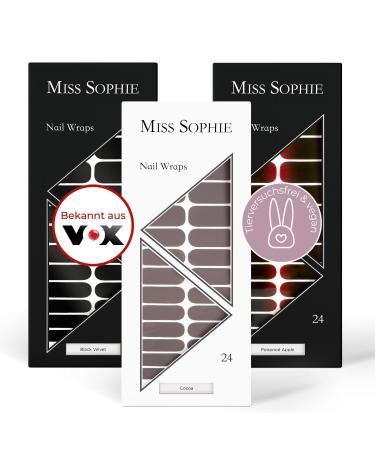 Original Miss Sophie Dark Set Nail sticker in Black Velvet Cocoa & Poisoned Apple I No splintering i Long stop I fast & simple application I premium nail polish film