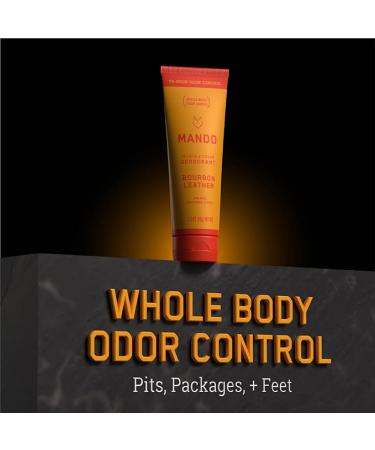 Mando Men's Whole Body Deodorant - Invisible Cream - 72 Hour Odor Control - Aluminum-Free  Baking Soda-Free - Skin Safe - 3oz Tube (Bourbon Leather) - Buy Online on GoSupps.com