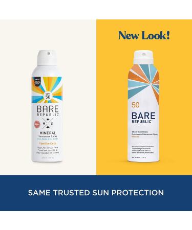 Bare Republic Mineral Sunscreen SPF 50 Sunblock Spray 6 Fl Oz | Sheer & Non-Greasy Finish | Vanilla Coco Scent - Buy Online on GoSupps.com