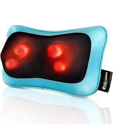 Shiatsu Neck Back Massager Pillow with Heat, Deep Tissue Kneading Massage for Back, Neck, Shoulder, Leg, Foot, Gift for Men Women Mom Dad, Stress Relax at Home Office and Car Blue