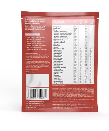 Shake That Weight Cherry Bakewell Diet Shake - 54.00g - Meal Replacement for Weight Loss - VLCD, High Protein, Lactose-Free, Gluten-Free, Vegan Friendly - Buy Online on GoSupps.com