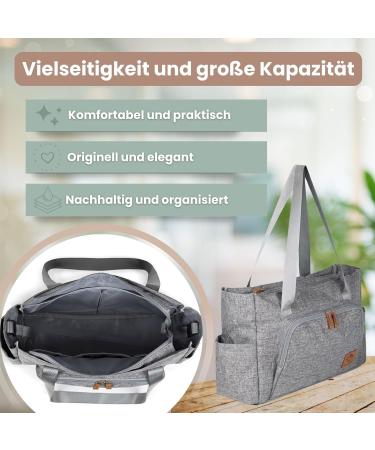 Buy Micu Micu Diaper Bag Stroller - Large Capacity Waterproof Includes Diaper Pad - Perfect Mommy & Clinic Bag - 50x14x30cm Gray - Buy Online on GoSupps.com