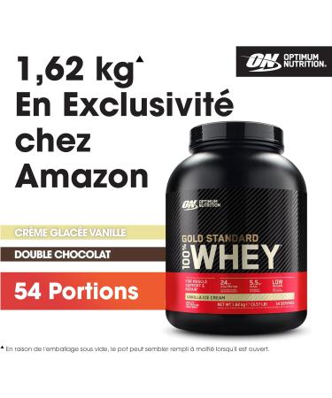 Optimum Nutrition Gold Standard 100% Whey Protein Powder for Muscle Building and Recovery with Glutamine and Natural Amino Acids BCAAs Vanilla Ice Cream 54 Servings 1.65 kg - Buy Online on GoSupps.com