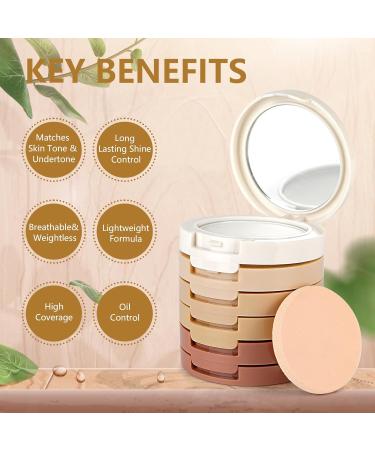 FantasyDay 5 in 1 Makeup Setting Powder Pressed Powder Cosmetics Powder Foundation Longwear Coverage with a Mattifying Finish Water- and Heat-Resistant Shine & Oil Control - Buy Online on GoSupps.com