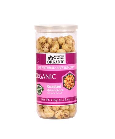 Blessfull Healing Organic Makhana with Roasted Cool Garlic Flavored 100 grams Cool Garlic