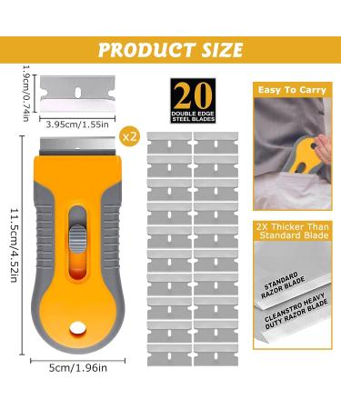 2PCS Oven Cleaning Tool Set with 20PCS Replacement Stickers - Non-Scratch Ceramic Cleaner for Gasket Labels, Decals, and Glue Removal - Buy Online on GoSupps.com