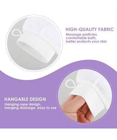Wllhyf Exfoliating Peeling Gloves - 4 Pack Body & Face Scrub Sponges for Women | Hammam Gloves for Ingrown Hair - White Pink Purple Orange - Buy Online on GoSupps.com