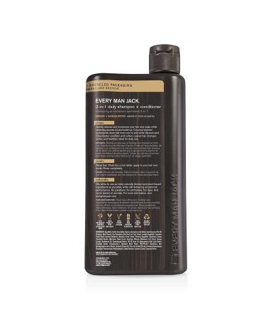 Every Man Jack 2-in-1 Shampoo + Conditioner - Amber + Sandalwood | For All Hair Types | 24oz | Cruelty-Free & Naturally Derived - Buy Online on GoSupps.com