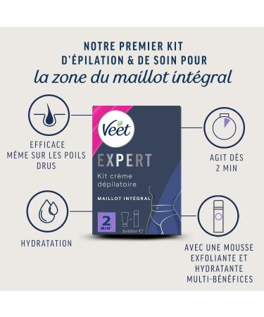VEET Expert Depilatory Cream for Tenacious Hair Full Jersey with Exfoliating Foam Works in 2 Minutes 2 x 50 ml - Buy Online on GoSupps.com