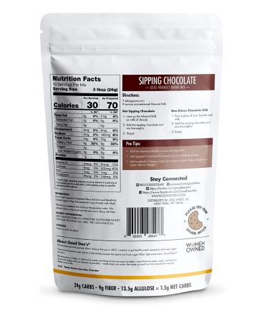 Good Dee's Low Carb Sipping Chocolate Mix - 9.2 oz | Keto-Friendly Drink Mix - Buy Online on GoSupps.com