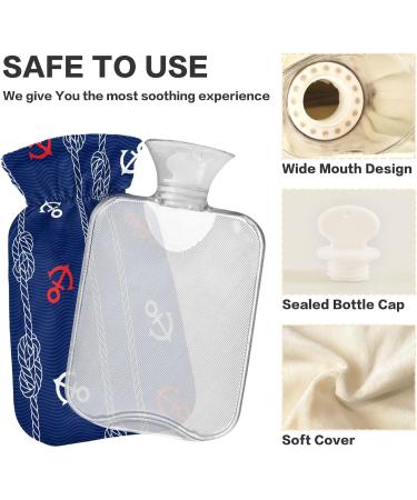 Naanle Sea Ocean Anchor Bottle - 1L Transparent Hot Water Bottle for Pain Relief | Heat & Cold Therapy - Buy Online on GoSupps.com