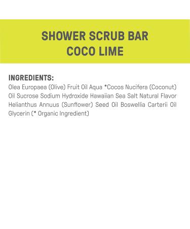 Buy Raw Elements Coco Lime Shower Scrub Bar - Organic Exfoliating Cleansing Body Scrub with Herbal & Coconut Lime Essential Oils - 3.5 oz - Buy Online on GoSupps.com