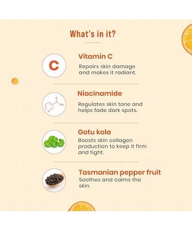 Sirona 20% Vitamin C Face Serum - Repair Skin Damage Heal Dark Spots & Radiant Skin - 30 ml | Niacinamide Gotu Kola & Tasmanian Pepper for Men & Women - Buy Online on GoSupps.com