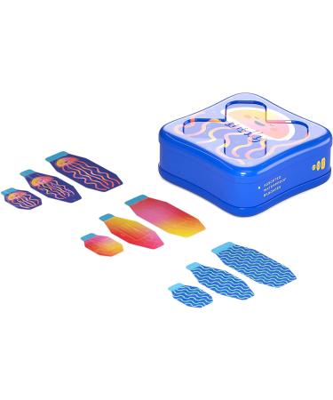 Waterproof Welly Bandages - Colorful Adhesive Fabric for Cuts & Scrapes | 39 Count Jellyfish Patterns First Aid Tin - Buy Online on GoSupps.com