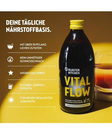  Kloster Kitchen Kloster Kitchen Vital Flow Micronutrient Concentrate | 3 x 500 ml 3 months 74 ingredients | Fruits vegetables and herbs Vitamins minerals and trace elements | Micronutrient liquid juice - Buy Online on GoSupps.com