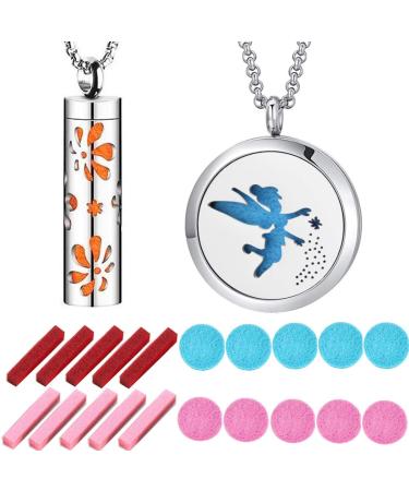 Tangger 2 STK AROMATICATION Pendant essential oils Diffuse with 20 pads women's aromatherapy necklace fragrance blocket aroma diffuser gifts for girls and mothers