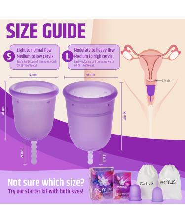 Venus Menstrual Cup - 100% Medical Grade Silicone - Eco-Friendly Period Cup - Small Size - Made in USA - Reusable Tampon Alternative - Buy Online on GoSupps.com