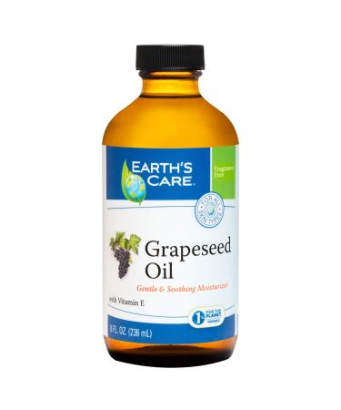 Earth s Care Grapeseed Oil - Natural Expeller Pressed Grapeseed Oil for Skin and Hair - Lightweight Body Oil for Dry Skin 8 FL. OZ. 8 Fl Oz (Pack of 1)