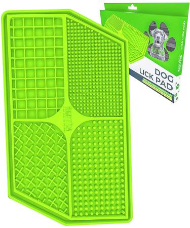 Mighty Paw Dog Lick Pad | BPA-Free Food Grade Silicone Mat for Fun, Anxiety, & Boredom Relief. Strong Suction Cups for Easy Grooming and Slow Feeding. Supports Dental Health. Dishwasher Safe Green