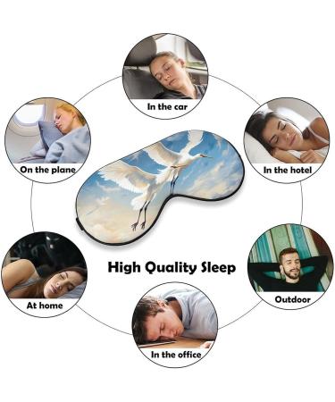 Cranes Birds Flying Sky Sleep Mask | Cute Adjustable Eyemask for Travel & Sleeping - Buy Online on GoSupps.com