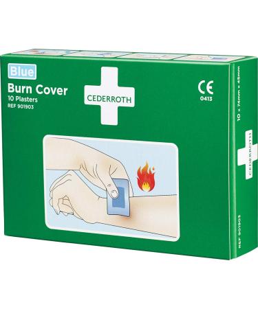 CEDERROTH Hydrogel Plaster Burn Cover for small burns blue Contents: 10 plasters 74 x 45 mm