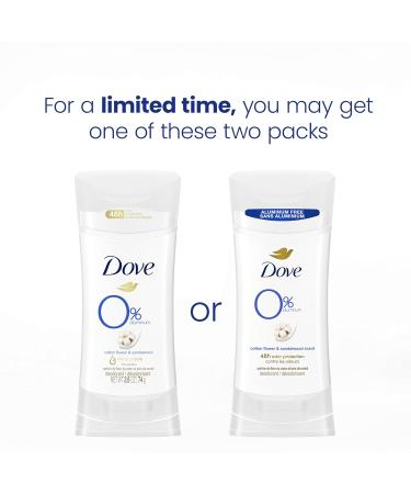 Dove 0% Aluminum Deodorant Stick Cotton Flower & Sandalwood 3 count for 48-Hour Odor Protection Aluminum Free Deodorant 2.6 oz Sandalwood 2.6 Ounce (Pack of 3) - Buy Online on GoSupps.com