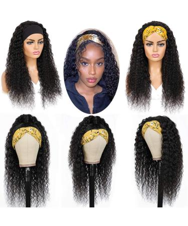 22 Inch Deep Wave Headband Wig | Brazilian Virgin Human Hair | Glueless Machine Made Non Lace Front Wig | 150% Density for Black Women - Buy Online on GoSupps.com