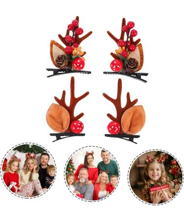 FOMIYES 2 Pairs Hairpin Party Girls Hair Clip Deer Horns and Ears Animal Horns Hair Clip Antler Barrettes Christmas Hair Clips for Kids Xmas Hair Clip Elk Child Non-woven Fabric Headband - Buy Online on GoSupps.com